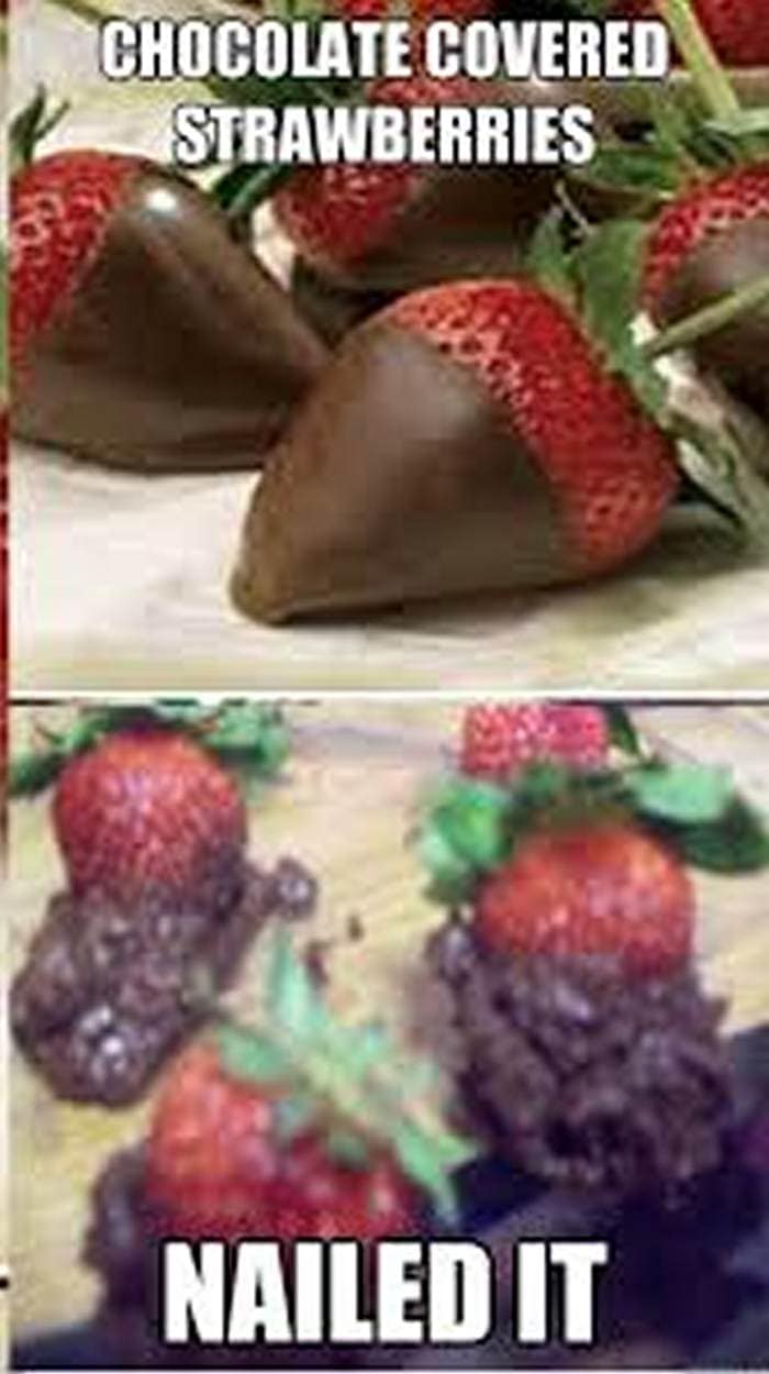 Fail valentines day chocolate covered strawberry
