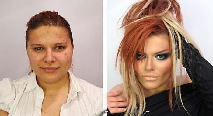 58 With and Without Makeup Pictures of Girls That Will Shock You - 22