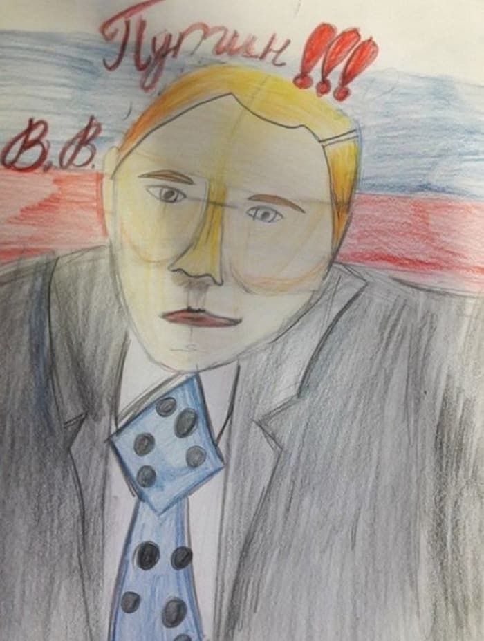 27 Funny Drawings of Putin By Russian Kids Will Make You LOL -17
