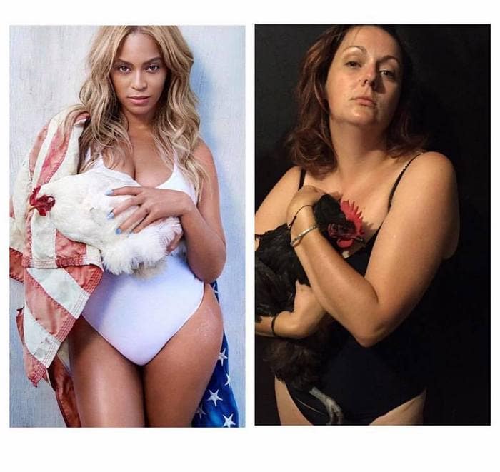 Woman Ridiculously Recreates Celebrity Instagram Photos (49 Pics)-12