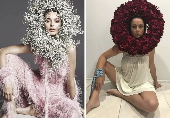Woman Ridiculously Recreates Celebrity Instagram Photos (49 Pics)-29