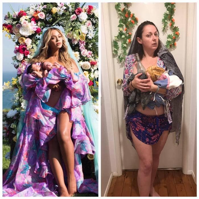 Woman Ridiculously Recreates Celebrity Instagram Photos (49 Pics)-46